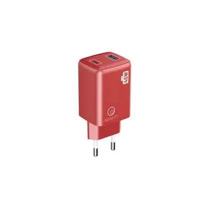 CARICATORE GAN 45W ROSSO USB-C/USB-A CAVO USB-C/USB-C