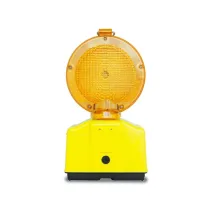 LAMPADA DA CANTIERE LAMPEGGIANTE 'DOUBLE BLINK ROAD' corpo giallo fluo - diffusore arancione