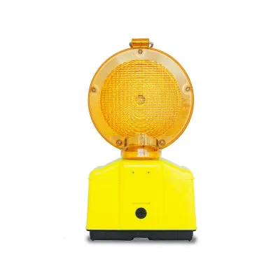 LAMPADA DA CANTIERE LAMPEGGIANTE 'DOUBLE BLINK ROAD' corpo giallo fluo - diffusore arancione
