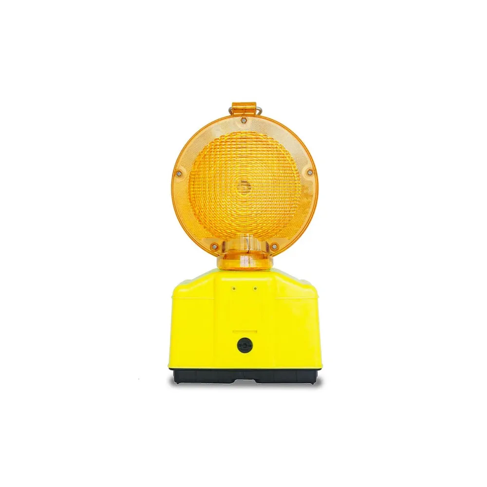 LAMPADA DA CANTIERE LAMPEGGIANTE 'DOUBLE BLINK ROAD' corpo giallo fluo - diffusore arancione