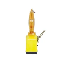 LAMPADA DA CANTIERE LAMPEGGIANTE 'DOUBLE BLINK ROAD' corpo giallo fluo - diffusore arancione