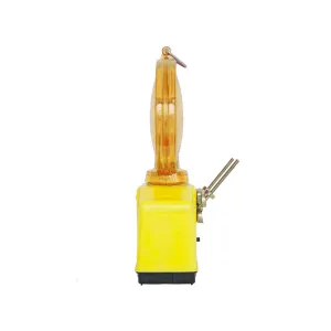 LAMPADA DA CANTIERE LAMPEGGIANTE 'DOUBLE BLINK ROAD' corpo giallo fluo - diffusore arancione
