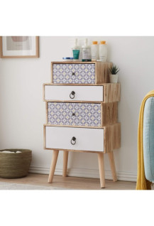 BEDSIDE CHEST OF 4 DRAWERS 81X45X29CM