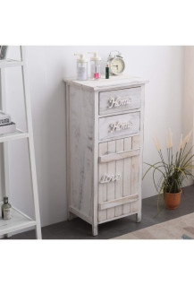 BEDSIDE TABLE CHEST OF DRAWERS 2 DRAWERS AND 1 DOOR 84x37x30CM