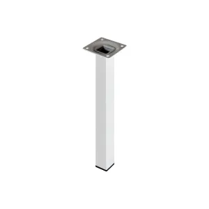 PIEDE IN METALLO QUADRO BIANCO 25X25 H 300