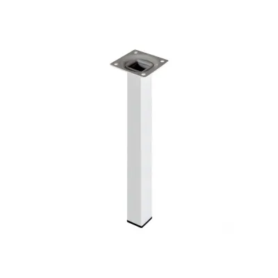 PIEDE IN METALLO QUADRO BIANCO 25X25 H 400