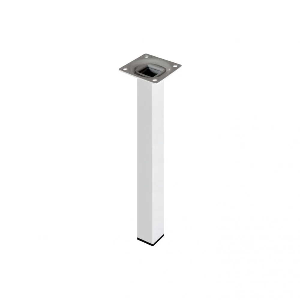 PIEDE IN METALLO QUADRO BIANCO 25X25 H 400
