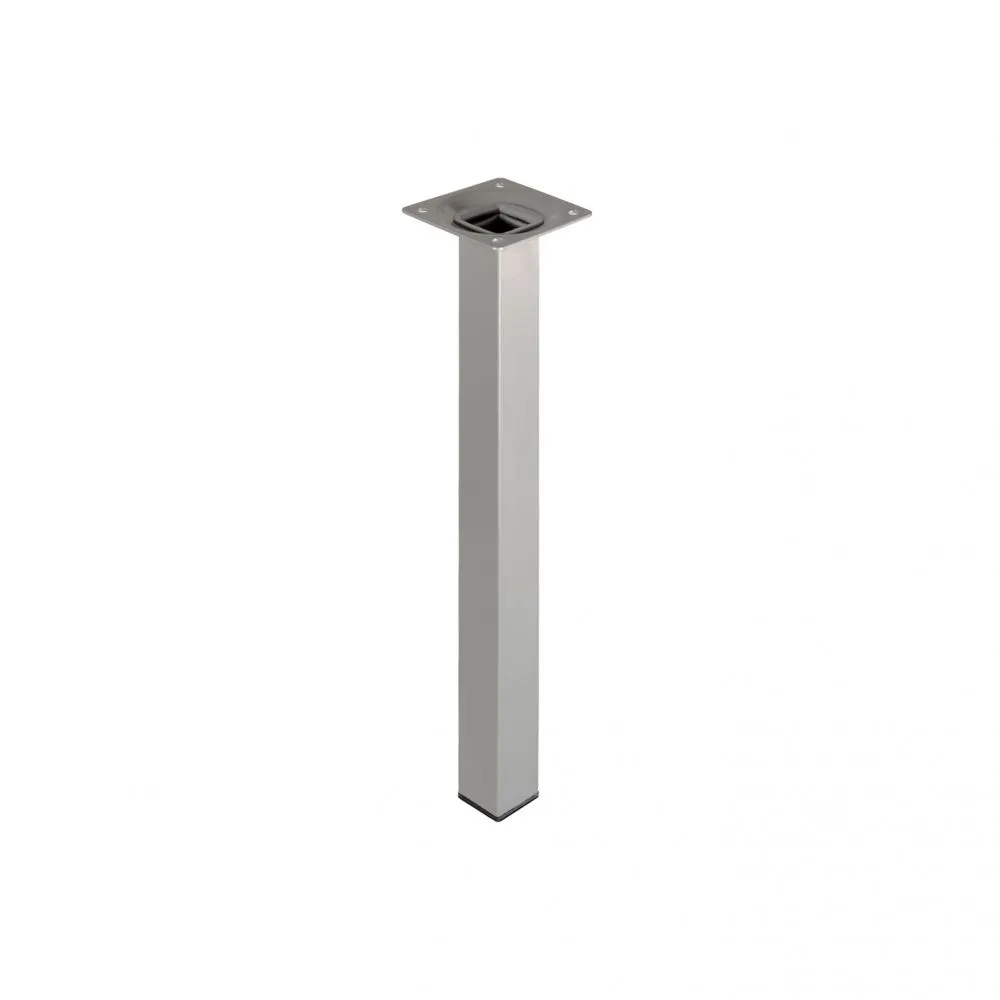 PIEDE IN METALLO QUADRO SILVER 25X25 H400