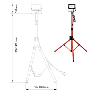 PROIETTORE LED SINGOLO 'LIGHT PAD' 1 x 20 W - 4000K / altezza max 155 cm