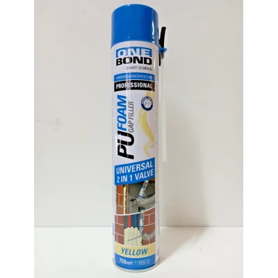SCHIUMA POLIURETANICA 'PU FOAM UNIVERSAL 2 IN 1' ml 750 - manuale / pistola (12 PZ)