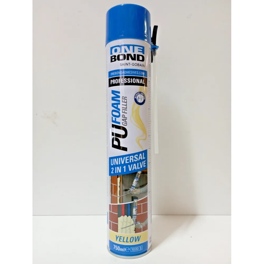 SCHIUMA POLIURETANICA 'PU FOAM UNIVERSAL 2 IN 1' ml 750 - manuale / pistola (12 PZ)