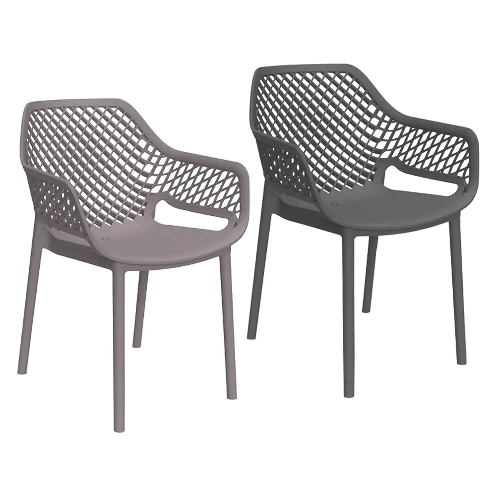 SEDIA IN POLIPROPILENE SCHIENALE FORATO 'ARIA ARMCHAIR' grafite