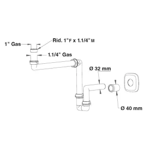 SIFONE SPAZIO BAGNO 1"-1"1/4 LIRA