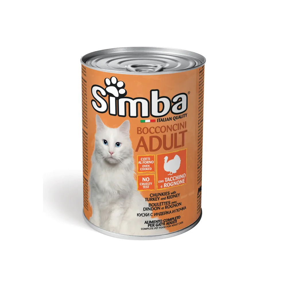 BOCCONCINI PER GATTI 'SIMBA' tacchino e rognone - gr 415 (24 PZ)