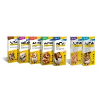 COMPRESSE ANTIPARASSITARIE MASTICABILI 'ADTAB' gatti Mag.2,0 - 8,0 kg / 3 compresse da 48 mg