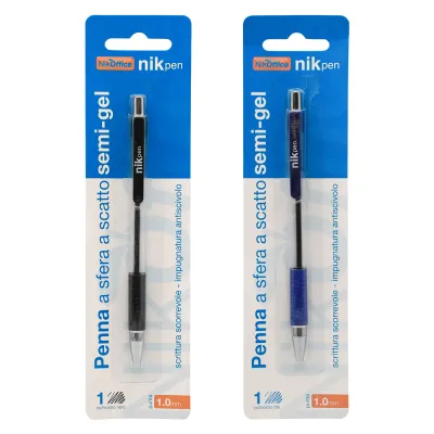 PENNA A SCATTO CON CLIP inchiostro nero (12 BL)