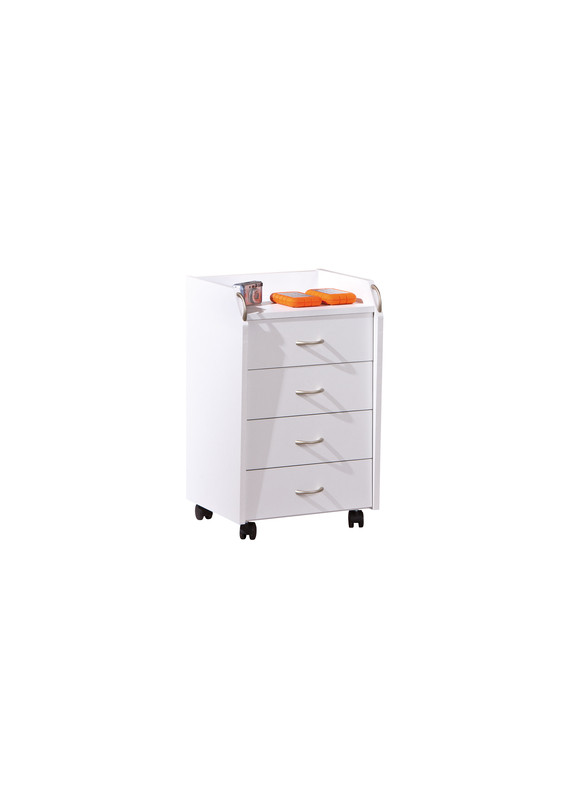 4 DRAWER CHEST KIT WITH WHEELS 40X36X65H WHITE