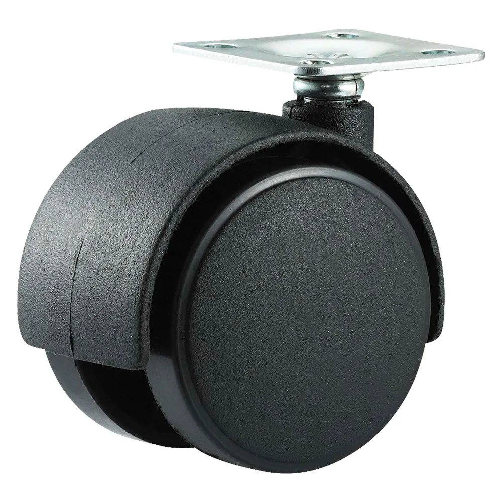 RUOTA PER MOBILI DOPPIA ø 50 - piastra mm 38 x 38 - capacità kg 30 - pz 2 BL