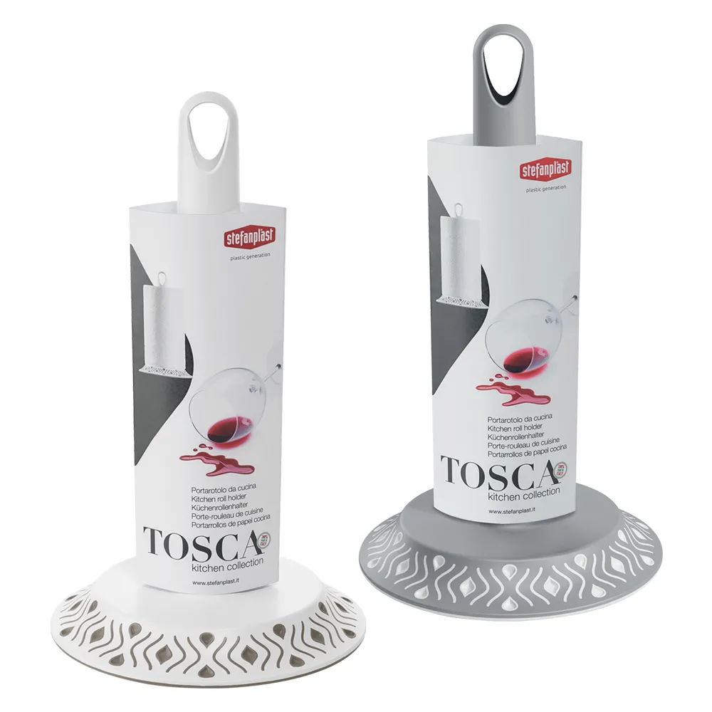 PORTAROTOLO DA CUCINA 'TOSCA' grigio/bianco