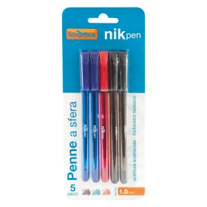 PENNA A SFERA c/tappo - 5 pezzi (12 BL)