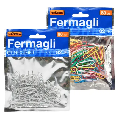 FERMAGLI PER CARTA metallo mm.32 - 80 pz (12 CF)