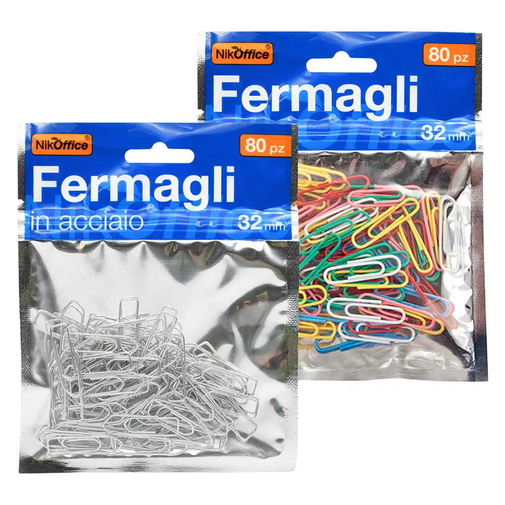 FERMAGLI PER CARTA metallo mm.32 - 80 pz (12 CF)