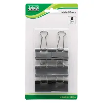 MOLLA FERMACARTE 'DOUBLE CLIP' mm 32 - pezzi 6 (24 BL)