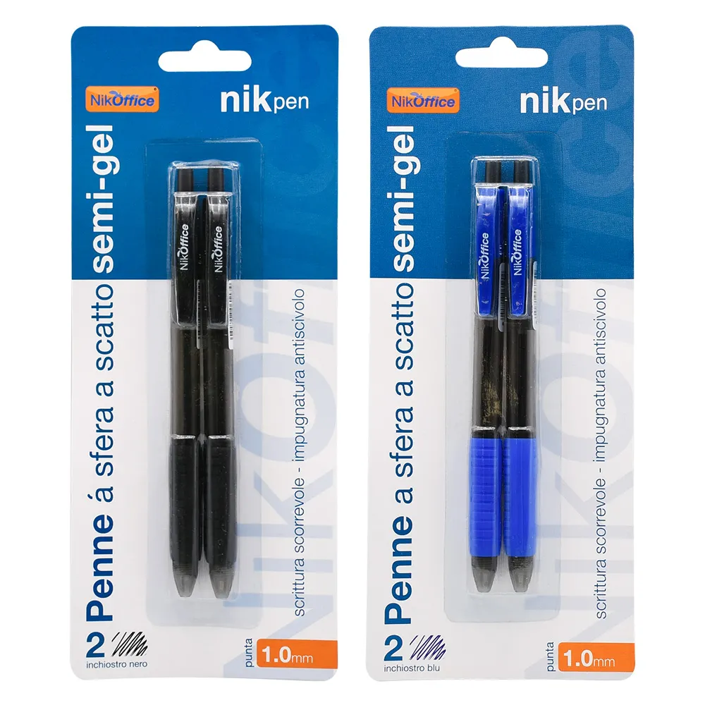 PENNA A SCATTO CON CLIP inchiostro nero - 2 pezzi (12 BL)