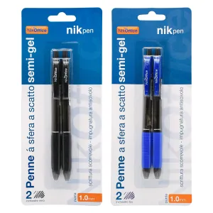 PENNA A SCATTO CON CLIP inchiostro blu - 2 pezzi (12 BL)