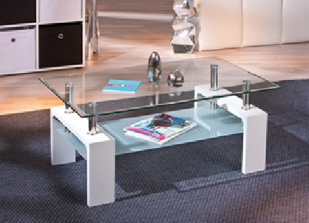 DOUBLE GLASS TABLE WHITE...