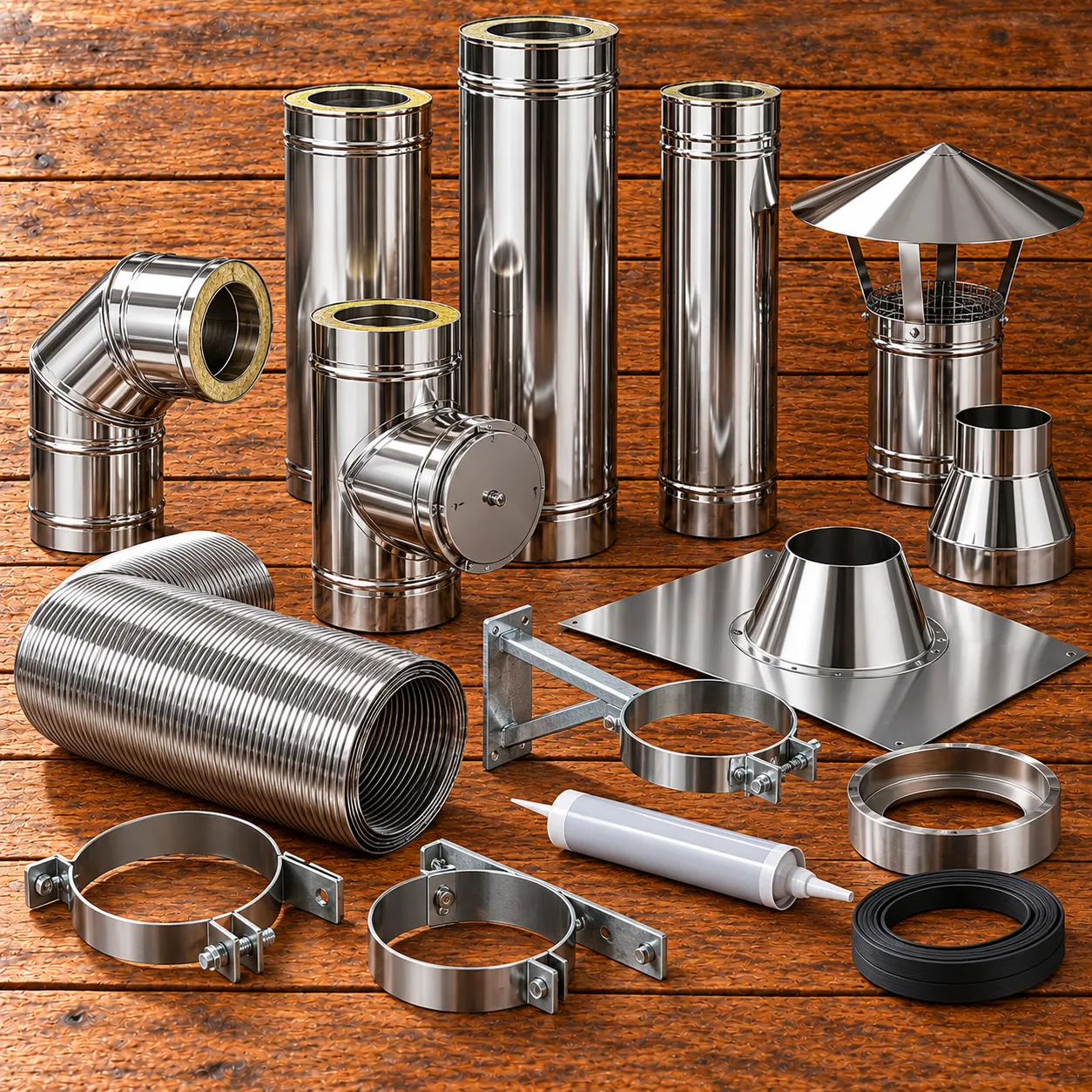 FUMISTERIA ACCIAIO INOX, LAMIERA E ACCESSORI