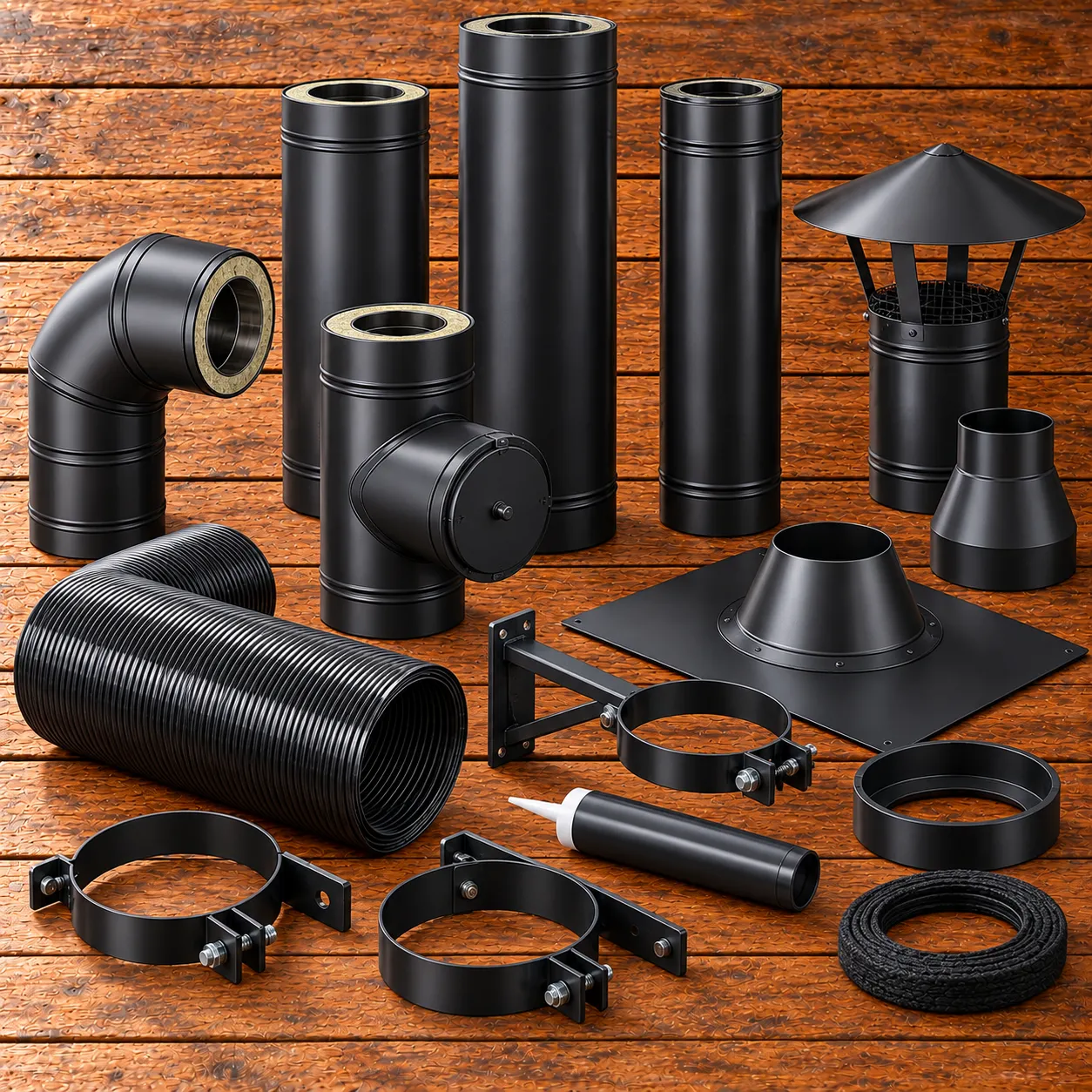 FUMISTERIA ACCIAIO NERO E ACCESSORI